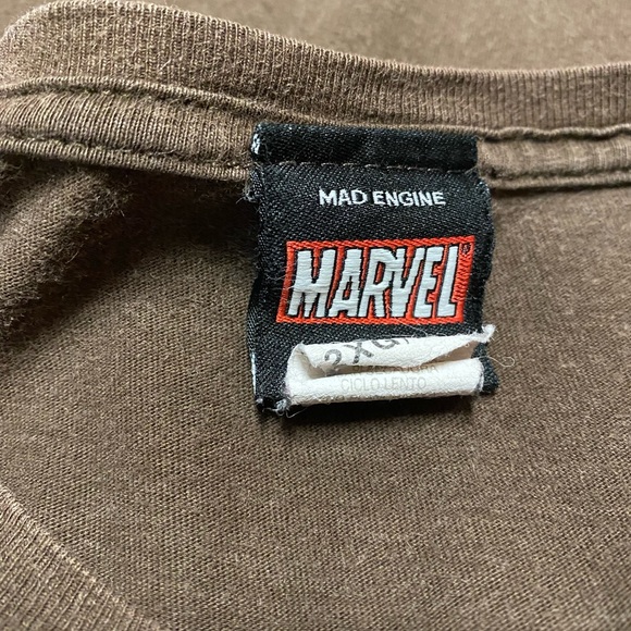 The Punisher Logo Short Sleeve Shirt Size XXL Brown Marvel - Picture 10 of 11